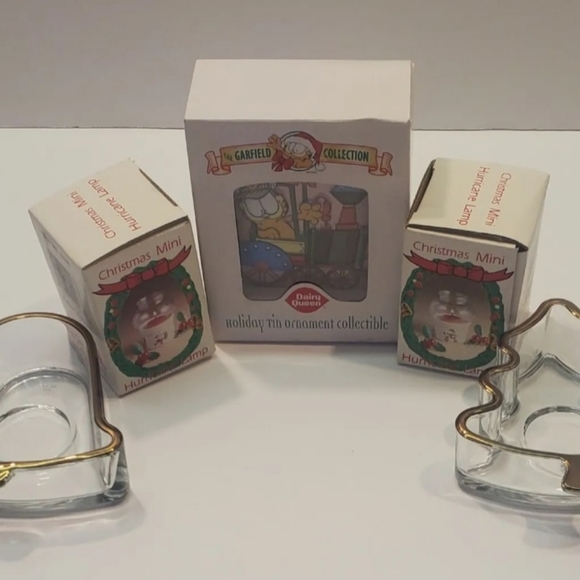 Lot Of 5 Christmas Items Garfield Ornament & Candleholders New Vintage & EUC - Picture 3 of 12